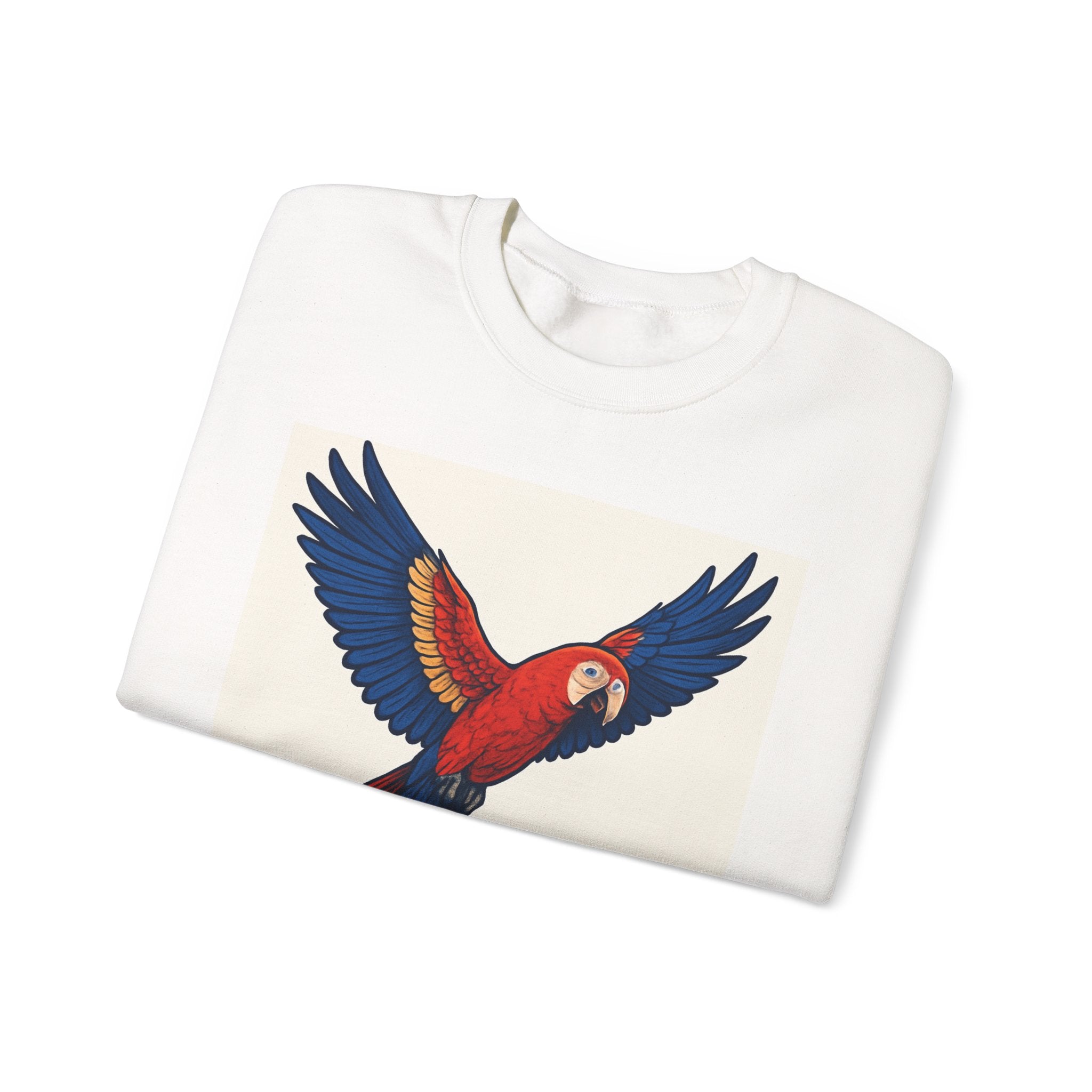 Vibrant Parrot Sweatshirt - Unisex Crewneck, Perfect Gift for Bird Lovers, Tropical Vibe, Outdoor Adventures, Eco-Friendly Fashion