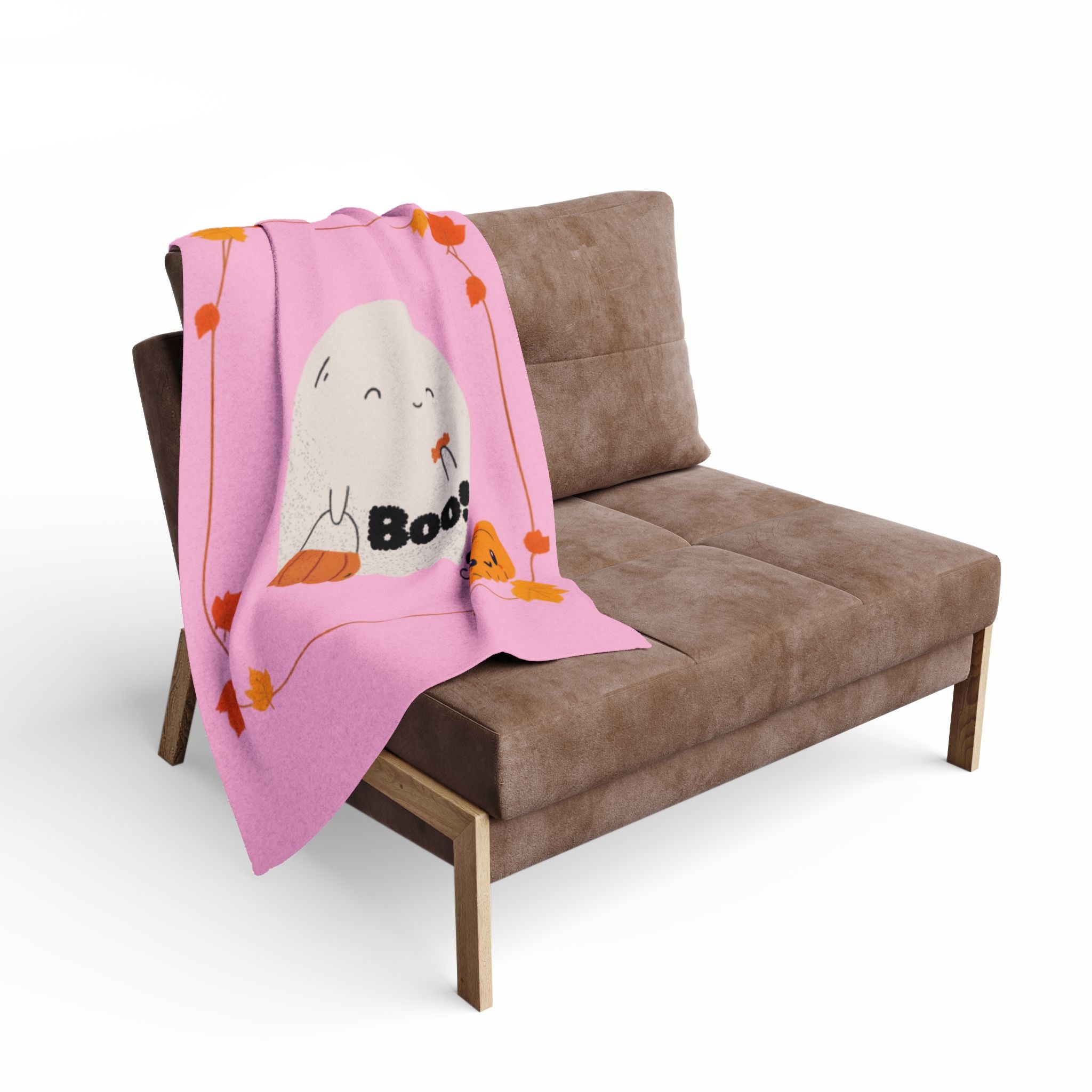 Cozy Ghost Fleece Blanket, Cute Halloween Decor, Autumn Vibes Throw, Perfect for Kids, Gifts for Halloween, Boo Design Blanket