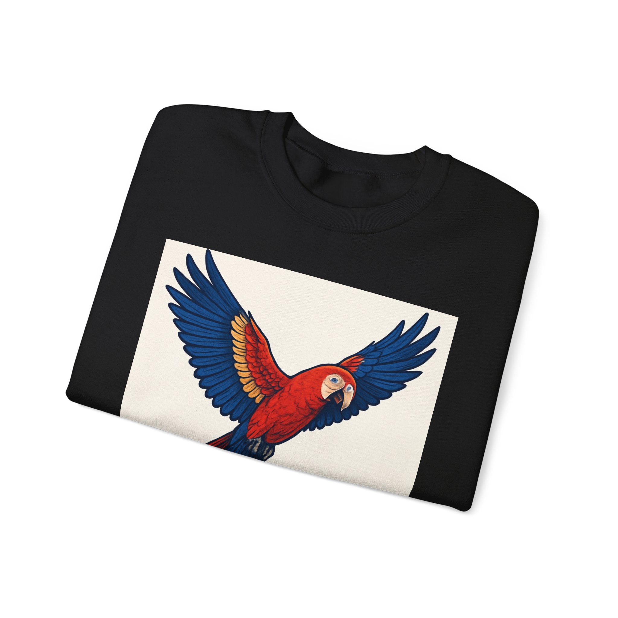 Vibrant Parrot Sweatshirt - Unisex Crewneck, Perfect Gift for Bird Lovers, Tropical Vibe, Outdoor Adventures, Eco-Friendly Fashion