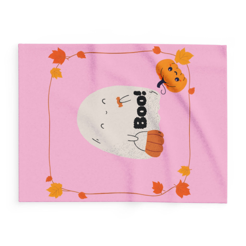 Cozy Ghost Fleece Blanket, Cute Halloween Decor, Autumn Vibes Throw, Perfect for Kids, Gifts for Halloween, Boo Design Blanket