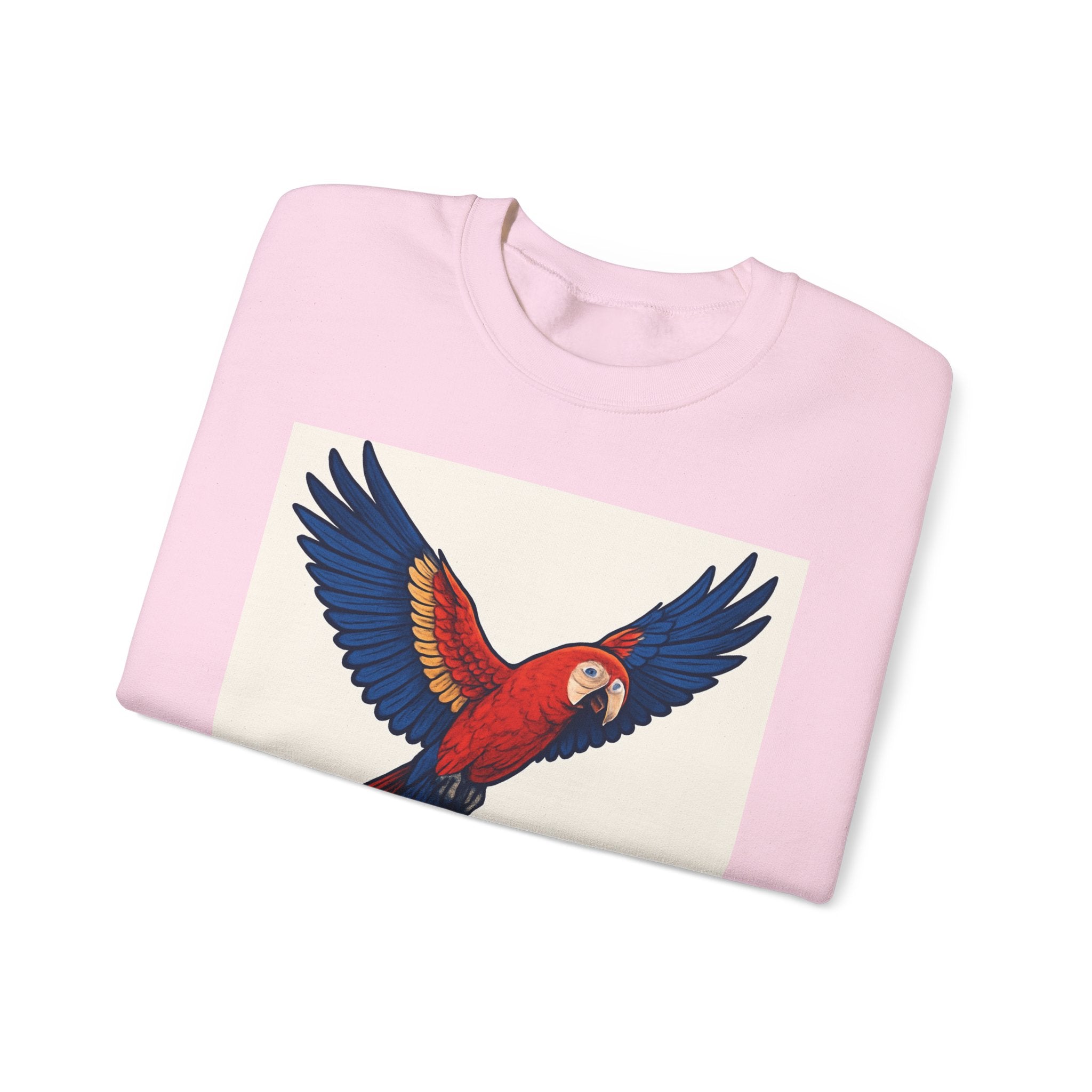 Vibrant Parrot Sweatshirt - Unisex Crewneck, Perfect Gift for Bird Lovers, Tropical Vibe, Outdoor Adventures, Eco-Friendly Fashion